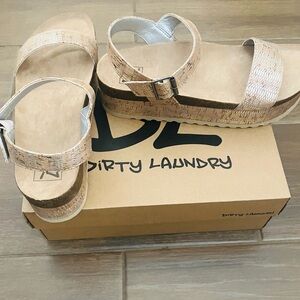 Dirty Laundry Palms Silver Cork Platform Sandals – Women’s Size 9.5 – NEW